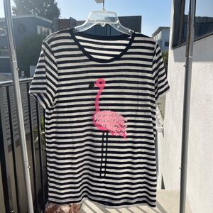 J. CREW Factory Flamingo Collector Tee Sequin - Size XL